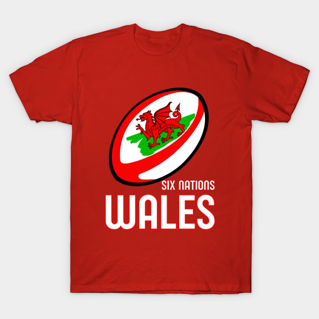 Wales Rugby Six Nations T-Shirt by Ashley-Bee